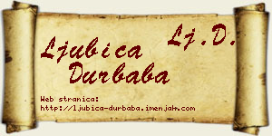 Ljubica Durbaba vizit kartica